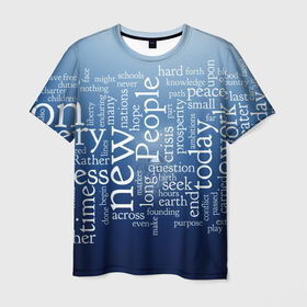 Мужская футболка 3D с принтом Мир словесных пазлов в Кировске, 100% полиэфир | прямой крой, круглый вырез горловины, длина до линии бедер | 