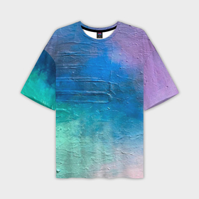 Мужская футболка oversize 3D с принтом Пудра и голубые краски в Петрозаводске,  |  | 