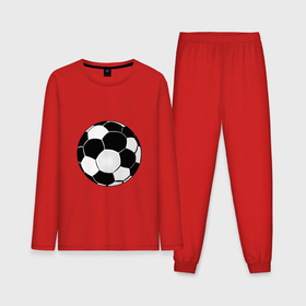 Мужская пижама с лонгсливом хлопок с принтом Монохромный футбольный мяч в Курске,  |  | 