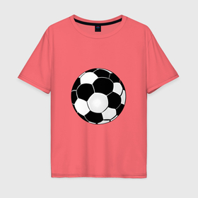 Мужская футболка хлопок Oversize с принтом Монохромный футбольный мяч в Курске, 100% хлопок | свободный крой, круглый ворот, “спинка” длиннее передней части | 