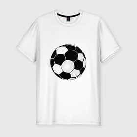 Мужская футболка хлопок Slim с принтом Монохромный футбольный мяч в Курске, 92% хлопок, 8% лайкра | приталенный силуэт, круглый вырез ворота, длина до линии бедра, короткий рукав | Тематика изображения на принте: 