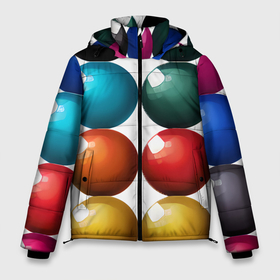 Мужская зимняя куртка 3D с принтом Шары для бильярда в Петрозаводске, верх — 100% полиэстер; подкладка — 100% полиэстер; утеплитель — 100% полиэстер | длина ниже бедра, свободный силуэт Оверсайз. Есть воротник-стойка, отстегивающийся капюшон и ветрозащитная планка. 

Боковые карманы с листочкой на кнопках и внутренний карман на молнии. | 