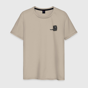 Мужская футболка хлопок с принтом Кот в коробке в Тюмени, 100% хлопок | прямой крой, круглый вырез горловины, длина до линии бедер, слегка спущенное плечо. | 