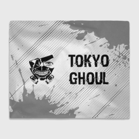 Плед 3D с принтом Tokyo Ghoul glitch на светлом фоне: надпись и символ в Курске, 100% полиэстер | закругленные углы, все края обработаны. Ткань не мнется и не растягивается | 