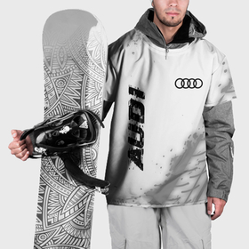 Накидка на куртку 3D с принтом Audi speed на светлом фоне со следами шин: надпись, символ в Санкт-Петербурге, 100% полиэстер |  | 