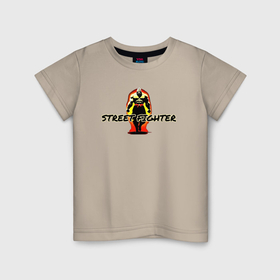 Детская футболка хлопок с принтом Street Fighter в Курске, 100% хлопок | круглый вырез горловины, полуприлегающий силуэт, длина до линии бедер | 
