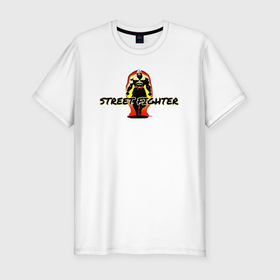 Мужская футболка хлопок Slim с принтом Street Fighter в Тюмени, 92% хлопок, 8% лайкра | приталенный силуэт, круглый вырез ворота, длина до линии бедра, короткий рукав | Тематика изображения на принте: 