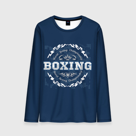 Мужской лонгслив 3D с принтом Boxing   надпись в городе Новоалтайск, 100% полиэстер | длинные рукава, круглый вырез горловины, полуприлегающий силуэт | 