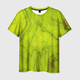 Мужская футболка 3D с принтом Abstraction green marble в Белгороде, 100% полиэфир | прямой крой, круглый вырез горловины, длина до линии бедер | Тематика изображения на принте: 