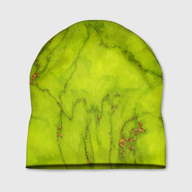 Шапка 3D с принтом Abstraction green marble , 100% полиэстер | универсальный размер, печать по всей поверхности изделия | 