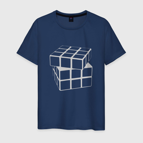 Мужская футболка хлопок с принтом Бесцветный кубик рубика в Санкт-Петербурге, 100% хлопок | прямой крой, круглый вырез горловины, длина до линии бедер, слегка спущенное плечо. | 
