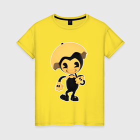 Женская футболка хлопок с принтом Бенди с зонтиком в Тюмени, 100% хлопок | прямой крой, круглый вырез горловины, длина до линии бедер, слегка спущенное плечо | 