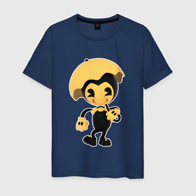 Мужская футболка хлопок с принтом Бенди с зонтиком в Тюмени, 100% хлопок | прямой крой, круглый вырез горловины, длина до линии бедер, слегка спущенное плечо. | 