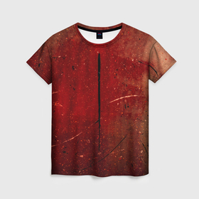 Женская футболка 3D с принтом Красная абстракция в Кировске, 100% полиэфир ( синтетическое хлопкоподобное полотно) | прямой крой, круглый вырез горловины, длина до линии бедер | 