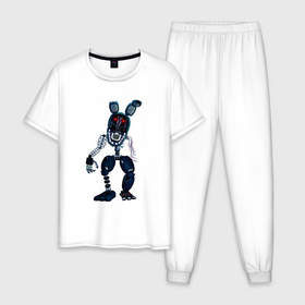 Мужская пижама хлопок с принтом Бонни сломанный в Тюмени, 100% хлопок | брюки и футболка прямого кроя, без карманов, на брюках мягкая резинка на поясе и по низу штанин
 | 