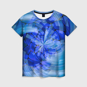 Женская футболка 3D с принтом Геометрическое цунами в Рязани, 100% полиэфир ( синтетическое хлопкоподобное полотно) | прямой крой, круглый вырез горловины, длина до линии бедер | 