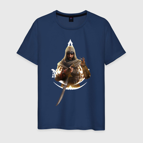Мужская футболка хлопок с принтом Basim   Assassins creed в Тюмени, 100% хлопок | прямой крой, круглый вырез горловины, длина до линии бедер, слегка спущенное плечо. | Тематика изображения на принте: 