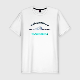 Мужская футболка хлопок Slim с принтом Экстримальный отдых в горах в Санкт-Петербурге, 92% хлопок, 8% лайкра | приталенный силуэт, круглый вырез ворота, длина до линии бедра, короткий рукав | 