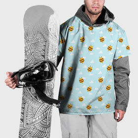 Накидка на куртку 3D с принтом Паттерн облака и пчелы , 100% полиэстер |  | Тематика изображения на принте: 