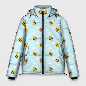 Мужская зимняя куртка 3D с принтом Паттерн облака и пчелы в Тюмени, верх — 100% полиэстер; подкладка — 100% полиэстер; утеплитель — 100% полиэстер | длина ниже бедра, свободный силуэт Оверсайз. Есть воротник-стойка, отстегивающийся капюшон и ветрозащитная планка. 

Боковые карманы с листочкой на кнопках и внутренний карман на молнии. | 
