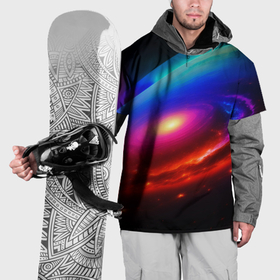 Накидка на куртку 3D с принтом Неоновая галактика в Петрозаводске, 100% полиэстер |  | Тематика изображения на принте: 