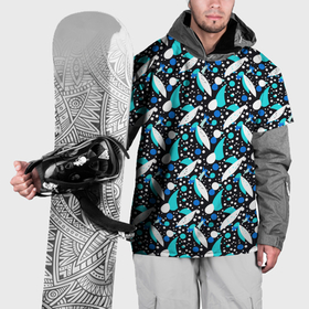 Накидка на куртку 3D с принтом Листопад в синих тонах в Белгороде, 100% полиэстер |  | Тематика изображения на принте: 