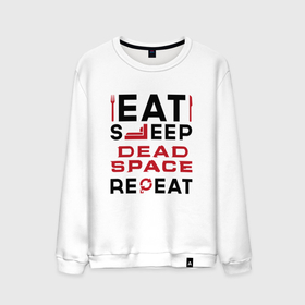 Мужской свитшот хлопок с принтом Надпись: eat sleep Dead Space repeat в Тюмени, 100% хлопок |  | Тематика изображения на принте: 