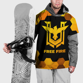 Накидка на куртку 3D с принтом Free Fire   gold gradient в Петрозаводске, 100% полиэстер |  | Тематика изображения на принте: 