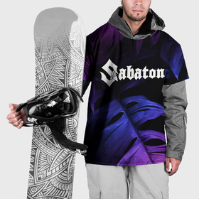 Накидка на куртку 3D с принтом Sabaton neon monstera в Санкт-Петербурге, 100% полиэстер |  | Тематика изображения на принте: 