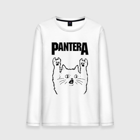 Мужской лонгслив хлопок с принтом Pantera   rock cat в Санкт-Петербурге, 100% хлопок |  | 