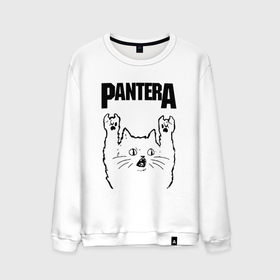 Мужской свитшот хлопок с принтом Pantera   rock cat в Петрозаводске, 100% хлопок |  | 