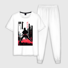 Мужская пижама хлопок с принтом Бусидо   кодекс самурая   путь война в Санкт-Петербурге, 100% хлопок | брюки и футболка прямого кроя, без карманов, на брюках мягкая резинка на поясе и по низу штанин
 | 