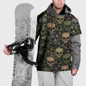 Накидка на куртку 3D с принтом Черепа со знаками радиактивности в Тюмени, 100% полиэстер |  | Тематика изображения на принте: 