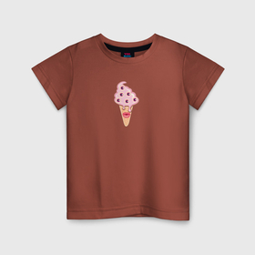 Детская футболка хлопок с принтом Монстр мороженое со множеством глаз в Курске, 100% хлопок | круглый вырез горловины, полуприлегающий силуэт, длина до линии бедер | Тематика изображения на принте: 