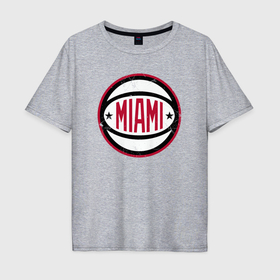 Мужская футболка хлопок Oversize с принтом Team Miami Heat в Курске, 100% хлопок | свободный крой, круглый ворот, “спинка” длиннее передней части | Тематика изображения на принте: 