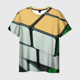 Мужская футболка 3D с принтом Фото Кубика Рубика в Петрозаводске, 100% полиэфир | прямой крой, круглый вырез горловины, длина до линии бедер | 