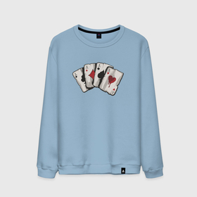 Мужской свитшот хлопок с принтом Четыре покерных туза в Белгороде, 100% хлопок |  | Тематика изображения на принте: 