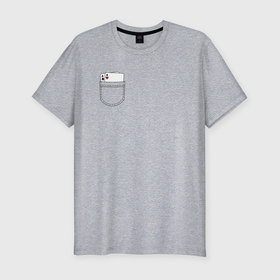 Мужская футболка хлопок Slim с принтом Тузы в кармане в Петрозаводске, 92% хлопок, 8% лайкра | приталенный силуэт, круглый вырез ворота, длина до линии бедра, короткий рукав | 