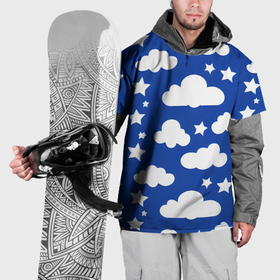 Накидка на куртку 3D с принтом Облака и звёздочки в Екатеринбурге, 100% полиэстер |  | Тематика изображения на принте: 