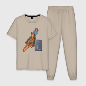 Мужская пижама хлопок с принтом Лошадка пробегает в Белгороде, 100% хлопок | брюки и футболка прямого кроя, без карманов, на брюках мягкая резинка на поясе и по низу штанин
 | 