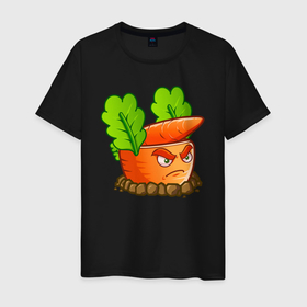 Мужская футболка хлопок с принтом PvZ   Ракетная морковь в Белгороде, 100% хлопок | прямой крой, круглый вырез горловины, длина до линии бедер, слегка спущенное плечо. | 