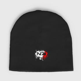 Мужская шапка демисезонная с принтом Mass Effect N7   shooter   logo в Курске,  |  | Тематика изображения на принте: 