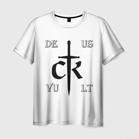 Мужская футболка 3D с принтом Crusader Kings Label в Белгороде, 100% полиэфир | прямой крой, круглый вырез горловины, длина до линии бедер | 