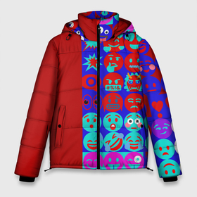Мужская зимняя куртка 3D с принтом смайлики для общения в Санкт-Петербурге, верх — 100% полиэстер; подкладка — 100% полиэстер; утеплитель — 100% полиэстер | длина ниже бедра, свободный силуэт Оверсайз. Есть воротник-стойка, отстегивающийся капюшон и ветрозащитная планка. 

Боковые карманы с листочкой на кнопках и внутренний карман на молнии. | 
