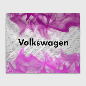 Плед 3D с принтом Volkswagen pro racing: надпись и символ в Тюмени, 100% полиэстер | закругленные углы, все края обработаны. Ткань не мнется и не растягивается | 