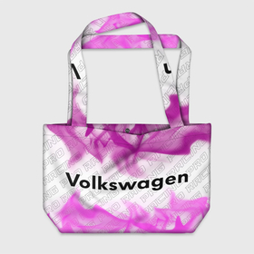 Пляжная сумка 3D с принтом Volkswagen pro racing: надпись и символ , 100% полиэстер | застегивается на металлическую кнопку; внутренний карман застегивается на молнию. Стенки укреплены специальным мягким материалом, чтобы защитить содержимое от несильных ударов
 | 