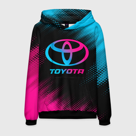 Мужская толстовка 3D с принтом Toyota   neon gradient в Петрозаводске, 100% полиэстер | двухслойный капюшон со шнурком для регулировки, мягкие манжеты на рукавах и по низу толстовки, спереди карман-кенгуру с мягким внутренним слоем. | 