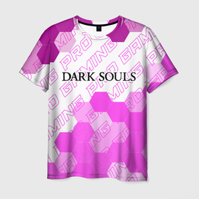 Мужская футболка 3D с принтом Dark Souls pro gaming: символ сверху в Курске, 100% полиэфир | прямой крой, круглый вырез горловины, длина до линии бедер | Тематика изображения на принте: 
