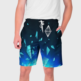 Мужские шорты 3D с принтом The Sims взрыв частиц в Кировске,  полиэстер 100% | прямой крой, два кармана без застежек по бокам. Мягкая трикотажная резинка на поясе, внутри которой широкие завязки. Длина чуть выше колен | 