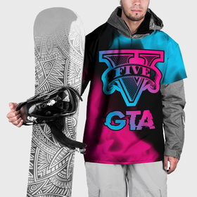 Накидка на куртку 3D с принтом GTA   neon gradient в Курске, 100% полиэстер |  | 